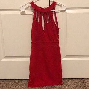 windsor red strappy body-con dress